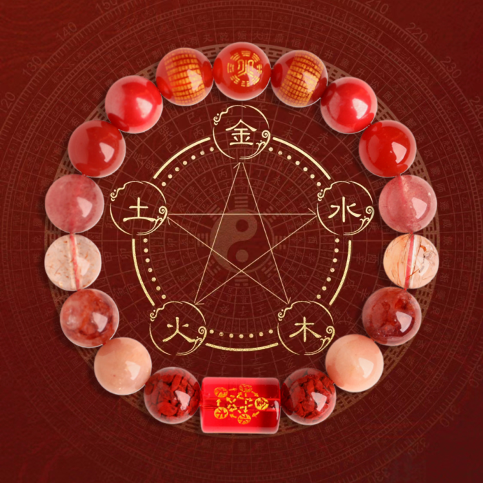 Five elements lack of complementary fire preferred fire Five Roads God of Wealth Heart Sutra Bracelet