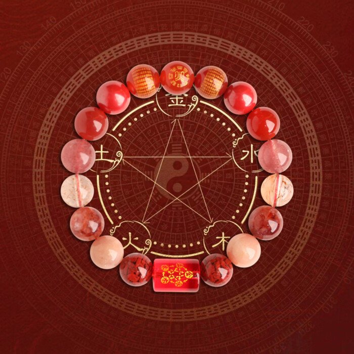 Five elements lack of complementary fire preferred fire Five Roads God of Wealth Heart Sutra Bracelet