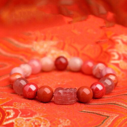 Five elements lack of complementary fire preferred fire Five Roads God of Wealth Heart Sutra Bracelet