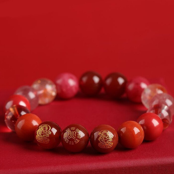 Natural crystal multi-treasure God of Wealth bracelet.