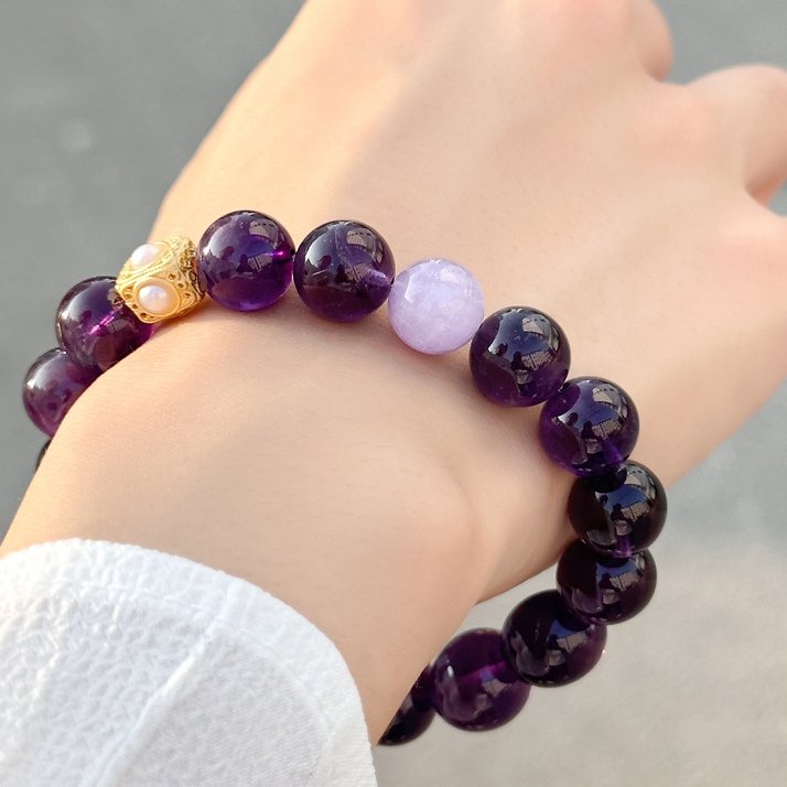 Amethyst String Lavender Minimalist Bracelet Micro-set Colour Retention Accessories - taoistcrystal.com Amethyst String Lavender Minimalist Bracelet Micro-set Colour Retention Accessories