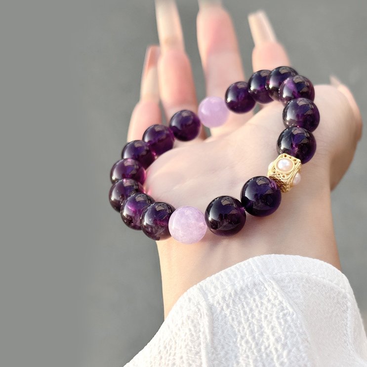 Amethyst String Lavender Minimalist Bracelet Micro-set Colour Retention Accessories - taoistcrystal.com Amethyst String Lavender Minimalist Bracelet Micro-set Colour Retention Accessories