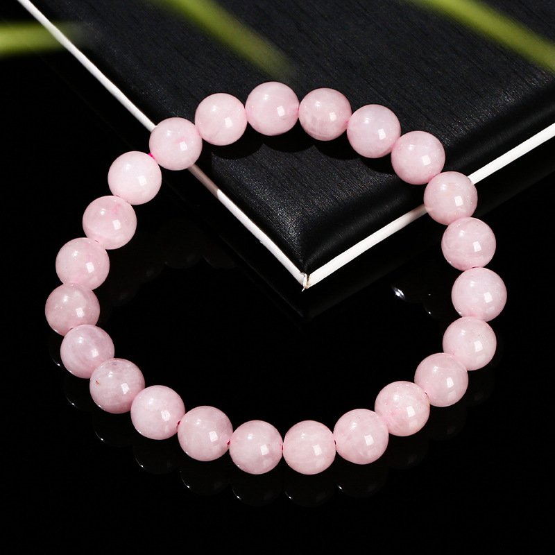 Lively Natural full-fleshed rose quartz bracelet.