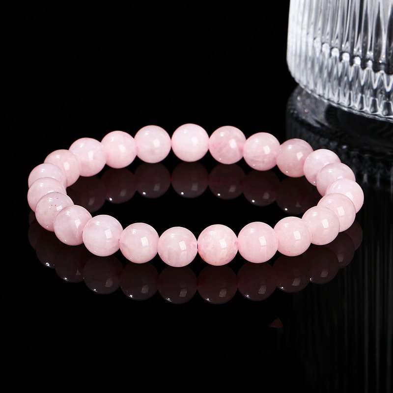 Lively Natural full-fleshed rose quartz bracelet. - taoistcrystal.com Lively Natural full-fleshed rose quartz bracelet.