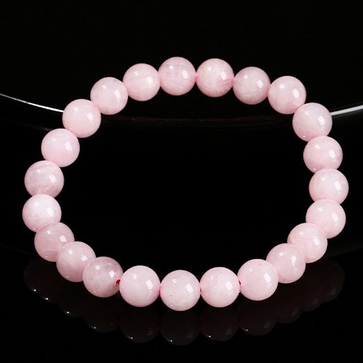 Lively Natural full-fleshed rose quartz bracelet. - taoistcrystal.com Lively Natural full-fleshed rose quartz bracelet.
