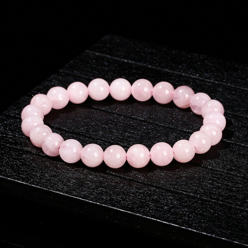 Lively Natural full-fleshed rose quartz bracelet. - taoistcrystal.com Lively Natural full-fleshed rose quartz bracelet.