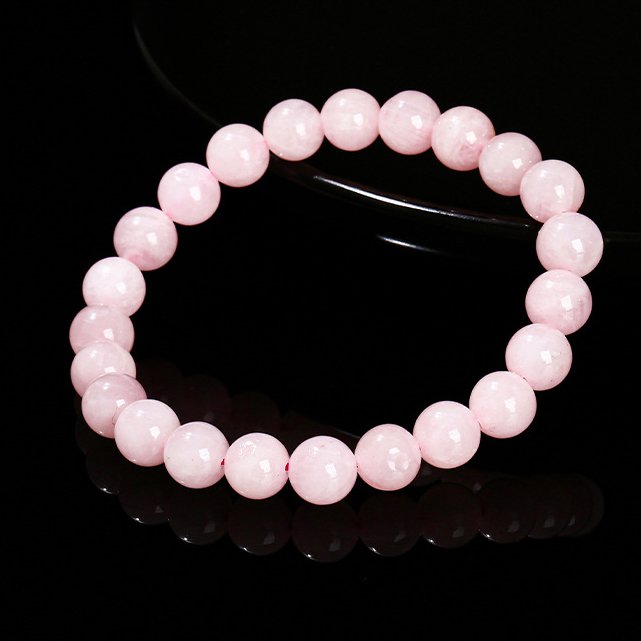 Lively Natural full-fleshed rose quartz bracelet. - taoistcrystal.com Lively Natural full-fleshed rose quartz bracelet.