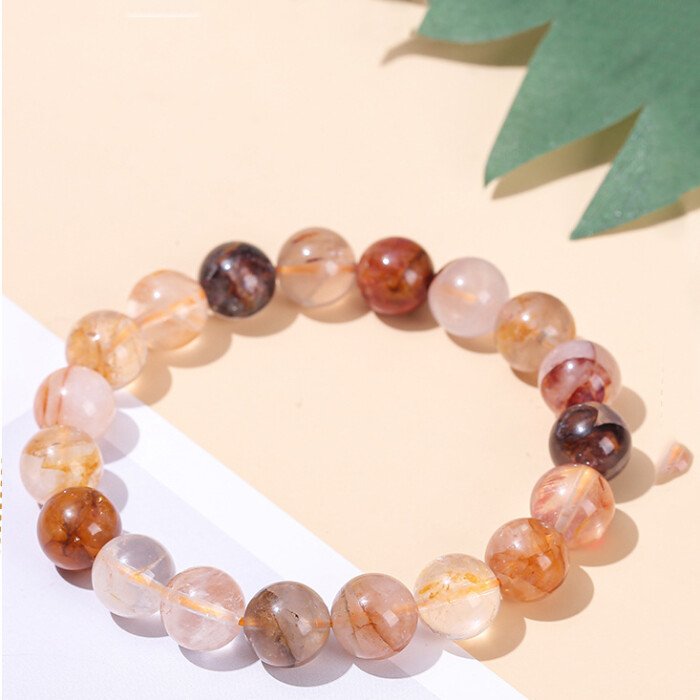 Natural yellow flower agate versatile bracelet.