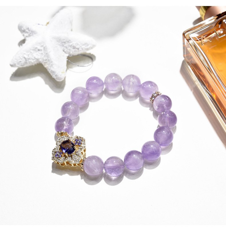 Natural Lavender Amethyst with Gemstone Strand for Good Fortune
