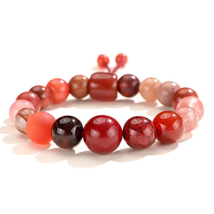 The natural multi-treasure crystal bead string for remedying the lack of the Fire element and changing fortune.