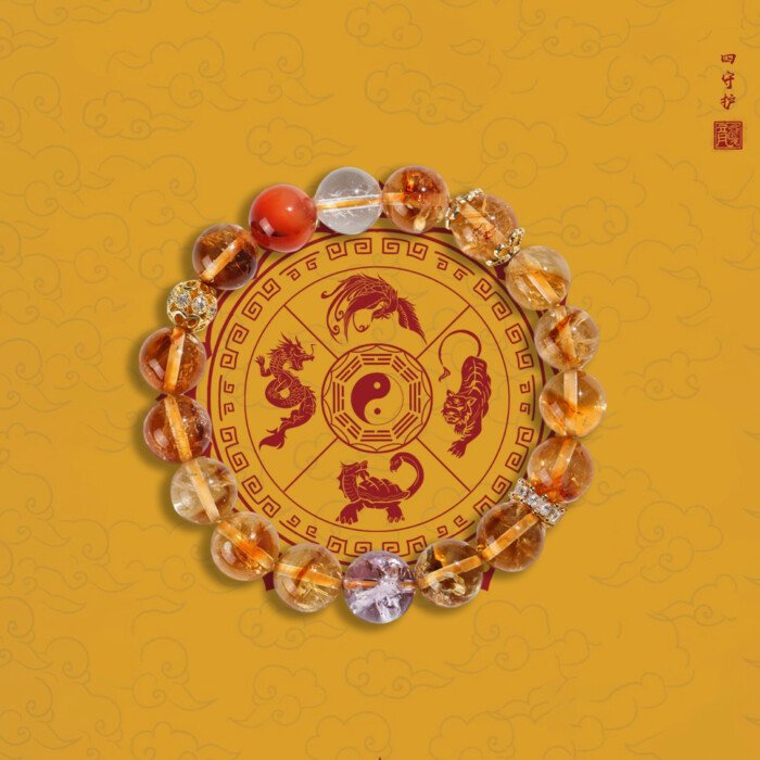 Yellow Pagoda Crystal South Red Crystal Beaded Bracelet