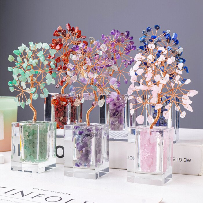 Natural Multicolored Fluorite Crystal Life Flower Tree – Infuse positive energy into your home