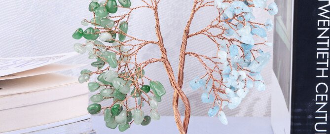 Crystal Unity Tree with Natural Amethyst Raw Ore Base – Make wishes that gather powerful energy and come true