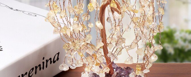 Natural Irregular Amethyst Ore Base Weeping Willow Crystal Tree – Endow you with the charm for socializing with ease