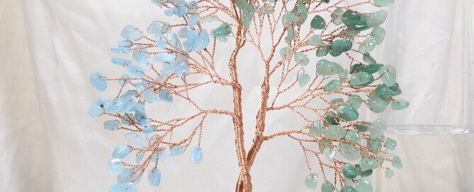 Creative Energy Crystal Unity Tree with Agate Slice Base – Infuse a romantic and soft glow into life