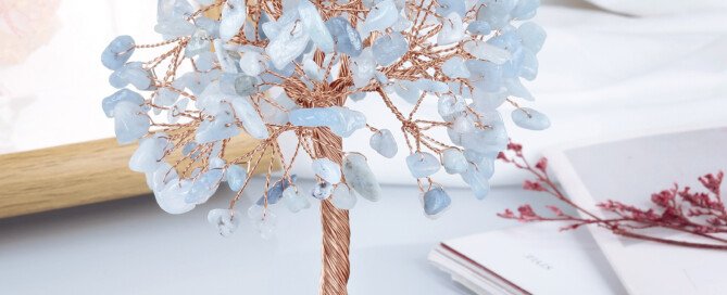 Colored Agate Slice Resin Base Crystal Tree Decoration with Crystal Gravel Leaf Tree – Help Enhance Personal Charm and Grace