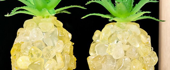 Natural Yellow Crystal Gravel Pineapple Night Light (USB – powered Crystal Ambient Night Light Decoration)