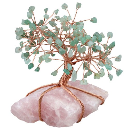 Rose Quartz Money – Making Tree Decoration with Fluorite Base – Bring sweet love into your life.