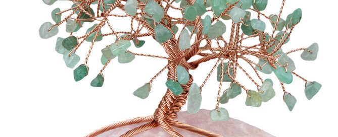 Rose Quartz Money – Making Tree Decoration with Fluorite Base – Bring sweet love into your life.