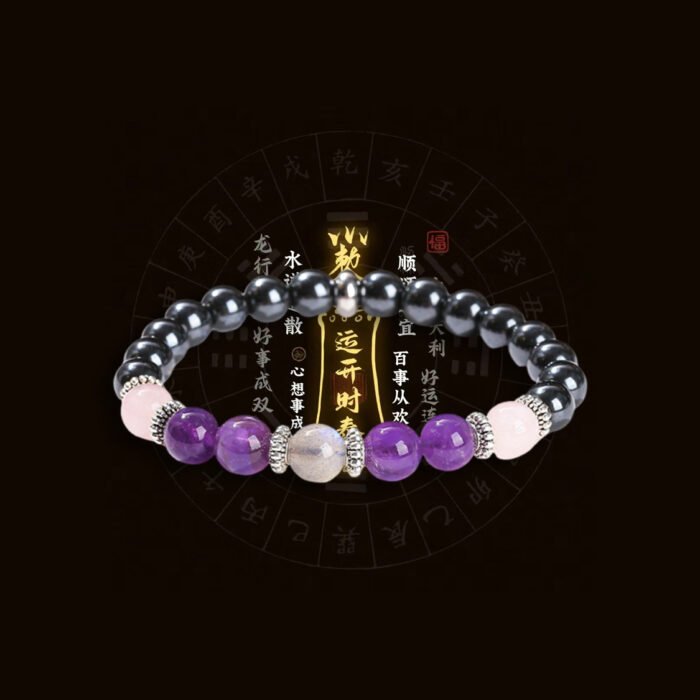 Natural magnetite amethyst bracelet.