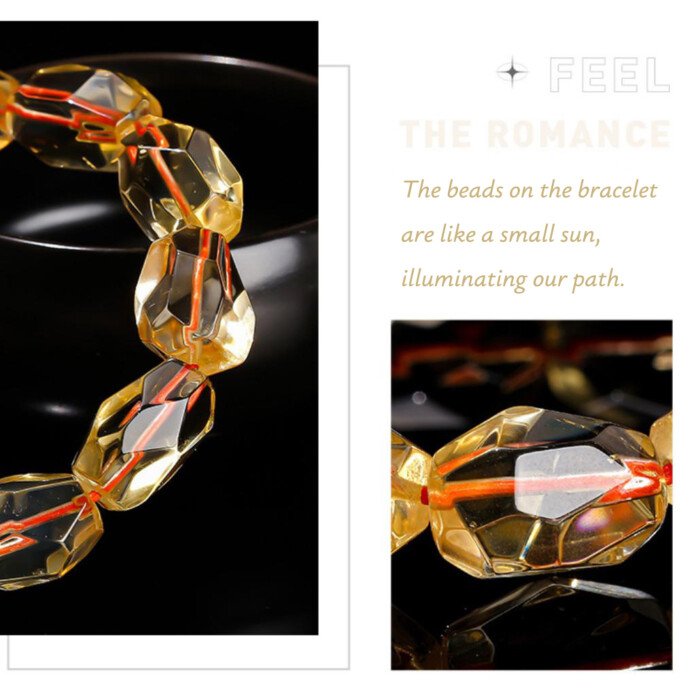 7A natural faceted citrine freeform bracelet.