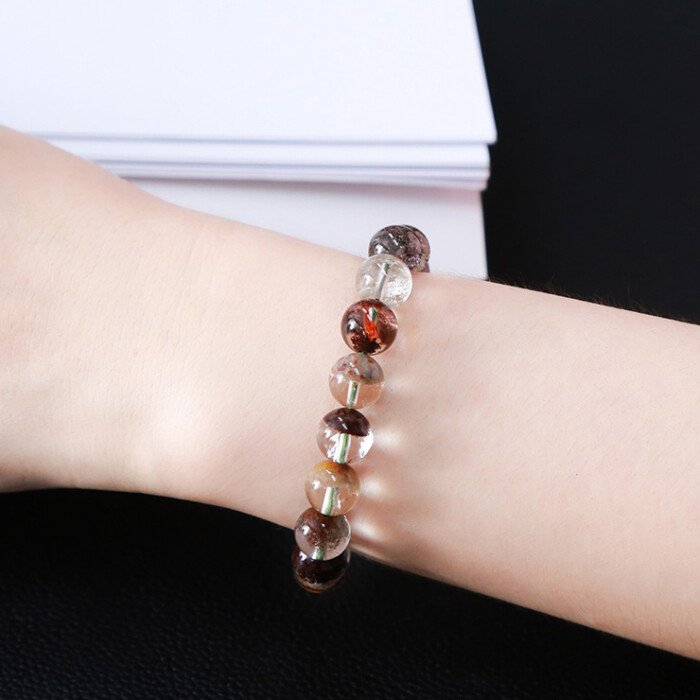Natural Four Seasons Phantom crystal bracelet (treasure basin style)