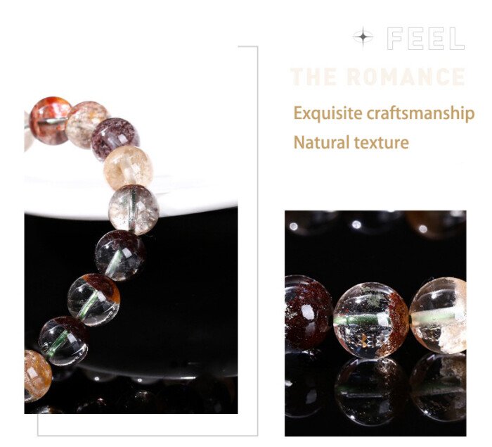 Natural Four Seasons Phantom crystal bracelet (treasure basin style)