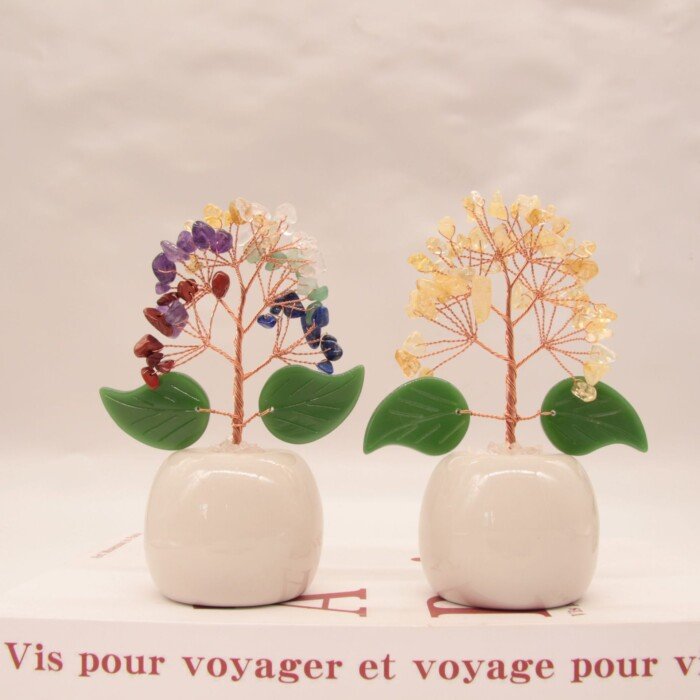 Handmade Wish – Making Crystal Tree with Ceramic Base (Money – Attracting Tree) – Stimulate enthusiasm and add vitality to life