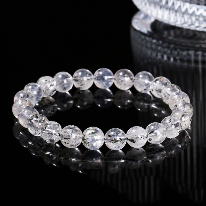 Handmade Natural Black Strawberry Quartz Bracelet