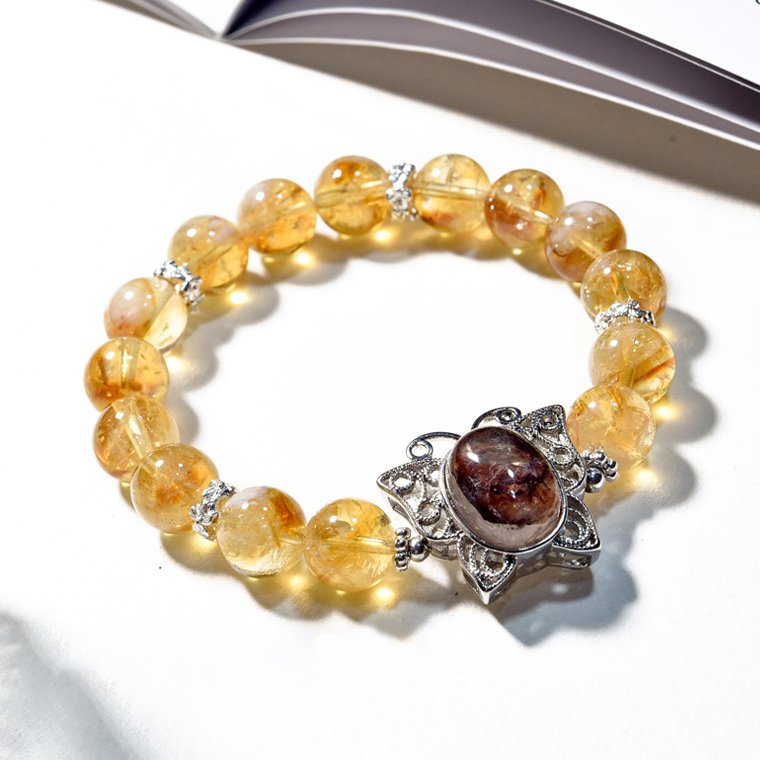 Natural Yellow Asiatic Crystals Butterfly Bracelet with Micro Settings