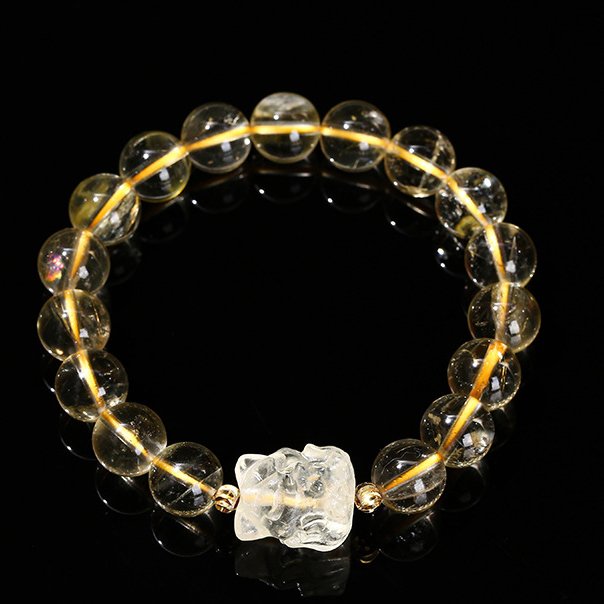 Natural lemon crystal nine-tailed fox bracelet