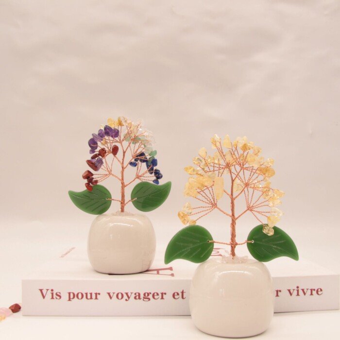 Handmade Wish – Making Crystal Tree with Ceramic Base (Money – Attracting Tree) – Stimulate enthusiasm and add vitality to life