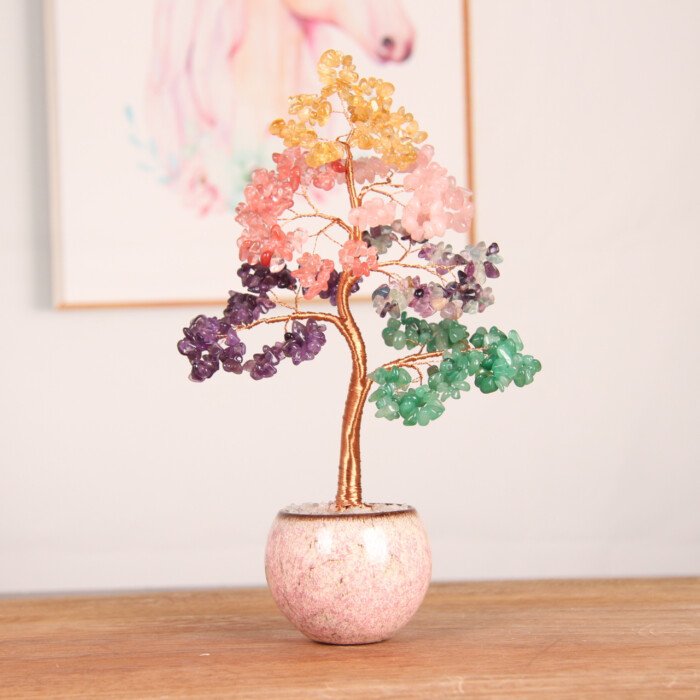 Handmade Marriage – Wishing Crystal Tree with Dragon – Basin Base (Money – Shaking Tree) – Protect your body and mind from intrusion