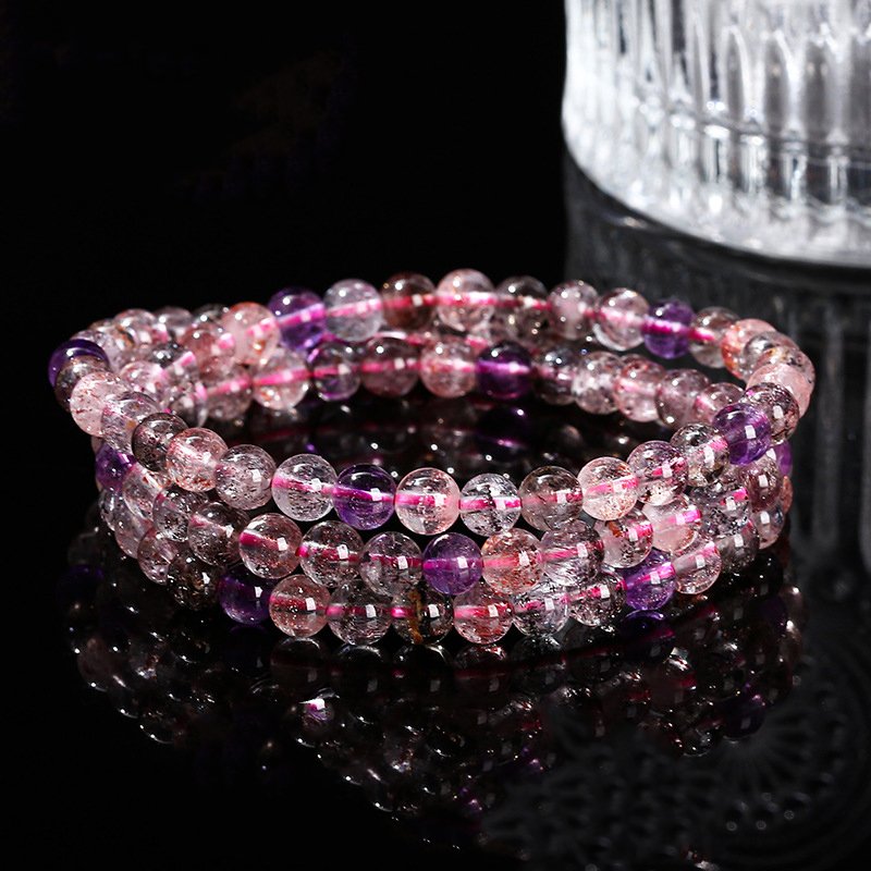 6A natural Super Seven multi-strand bracelet.