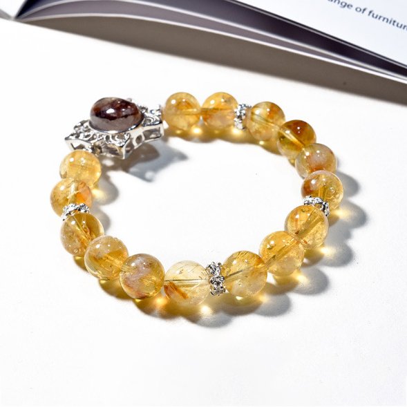 Natural Yellow Asiatic Crystals Butterfly Bracelet with Micro Settings - taoistcrystal.com Natural Yellow Asiatic Crystals Butterfly Bracelet with Micro Settings