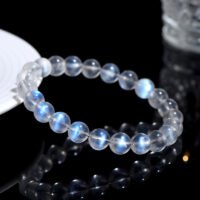 7A Natural Milky Blue Moonstone Bracelet, Fresh Blue Moonstone Bracelet