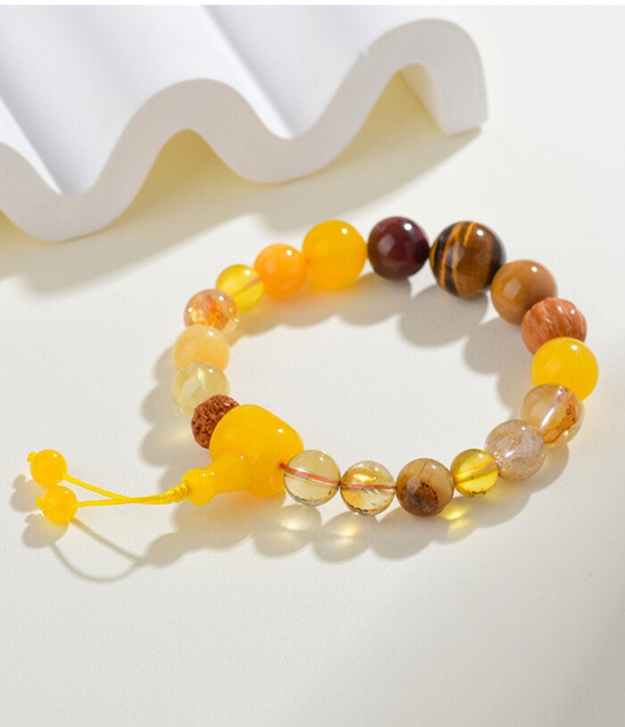 Natural Citrine and Tiger’s eye Beaded Bracelet with a Sense of Design