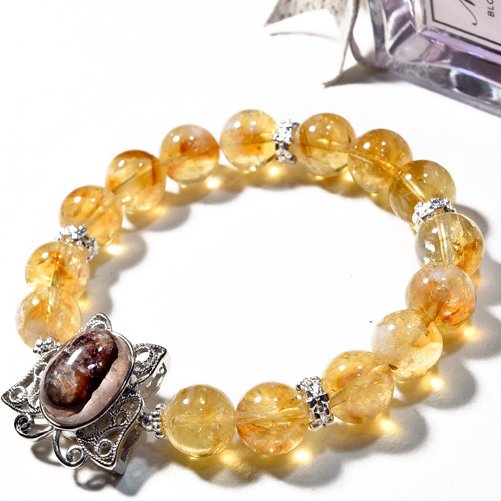 Natural Yellow Asiatic Crystals Butterfly Bracelet with Micro Settings - taoistcrystal.com Natural Yellow Asiatic Crystals Butterfly Bracelet with Micro Settings