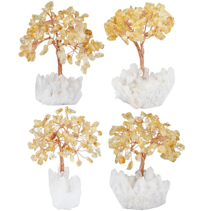 Crystal Wish – making Tree with White Crystal Cluster Base (Life Tree) – Help you be keenly perceptive in competition