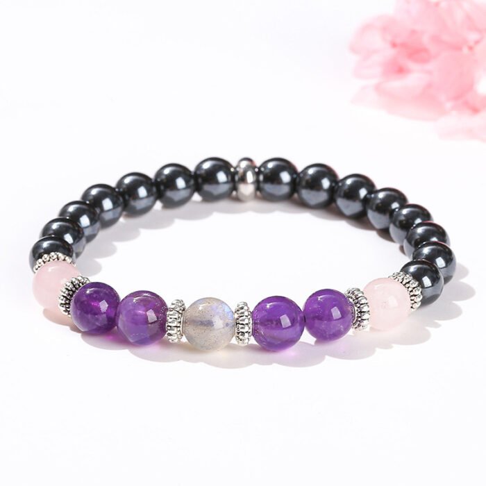 Natural magnetite amethyst bracelet.