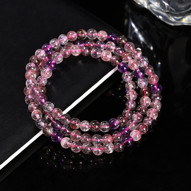 6A natural Super Seven multi-strand bracelet. - taoistcrystal.com 6A natural Super Seven multi-strand bracelet.