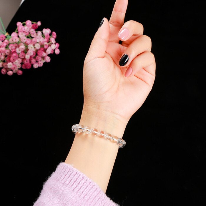 8A Natural White Crystal Bracelet for Purifying Magnetic Field