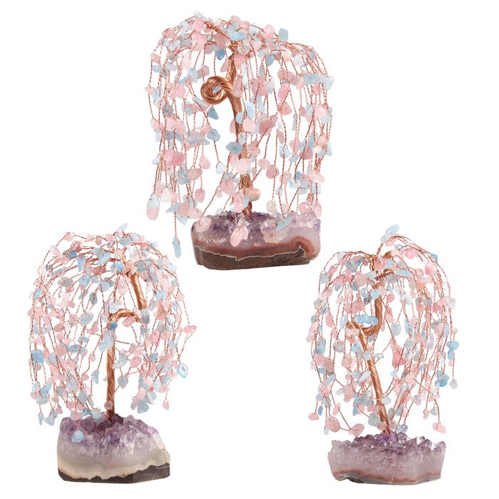 Natural Irregular Amethyst Ore Base Weeping Willow Crystal Tree – Endow you with the charm for socializing with ease