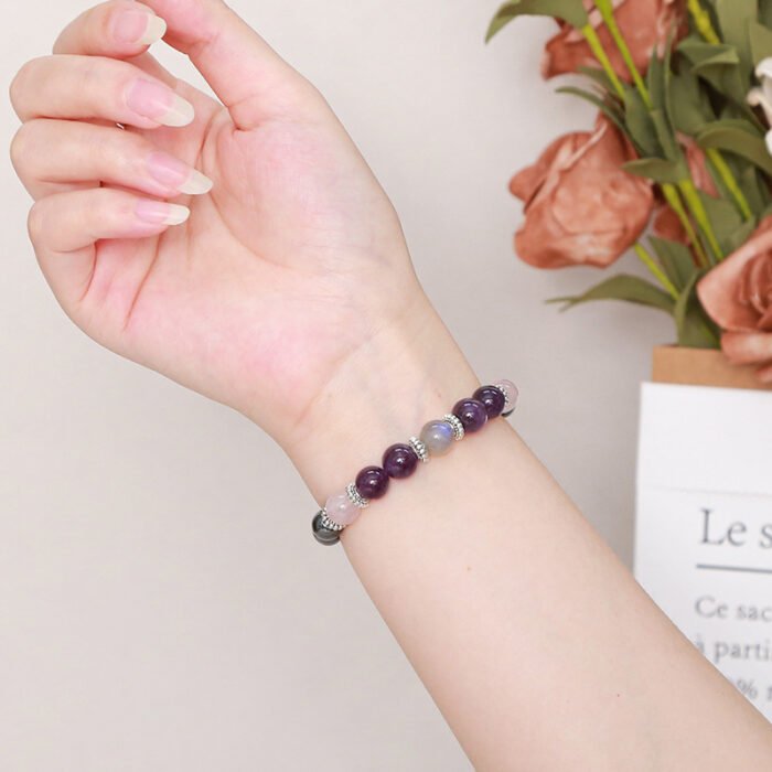 Natural magnetite amethyst bracelet.