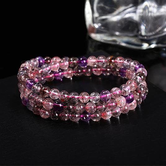 6A natural Super Seven multi-strand bracelet. - taoistcrystal.com 6A natural Super Seven multi-strand bracelet.