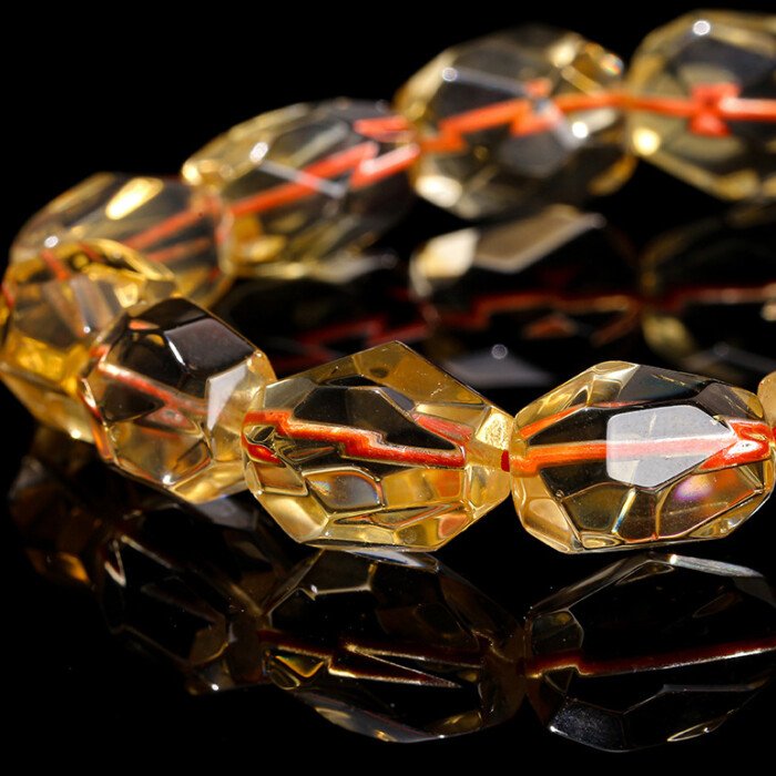 7A natural faceted citrine freeform bracelet.