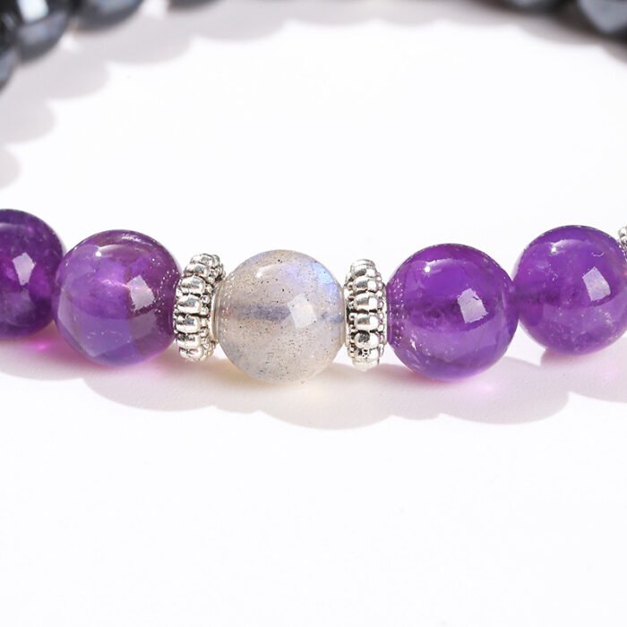 Natural magnetite amethyst bracelet.