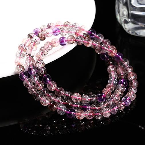 6A natural Super Seven multi-strand bracelet. - taoistcrystal.com 6A natural Super Seven multi-strand bracelet.