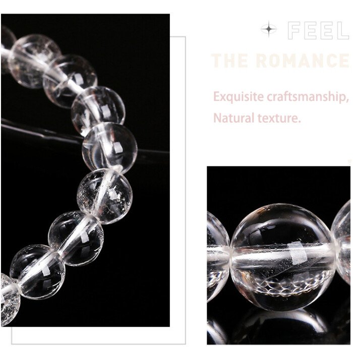 8A Natural White Crystal Bracelet for Purifying Magnetic Field