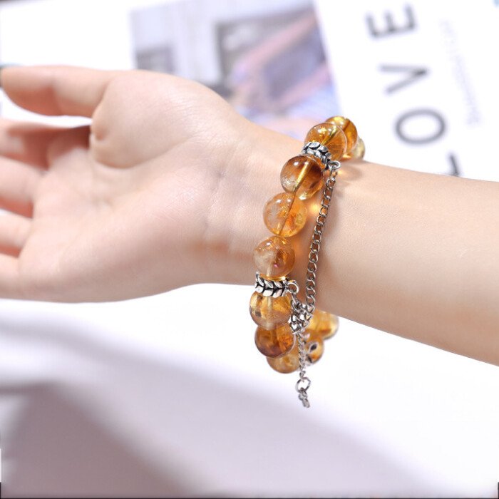 Yellow Asai Amethyst Fine Setting Design Small Fragrance Bracelet